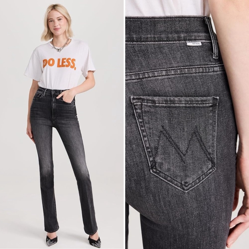 MOTHER Women's Boot Cut Jeans in Charcoal Gray